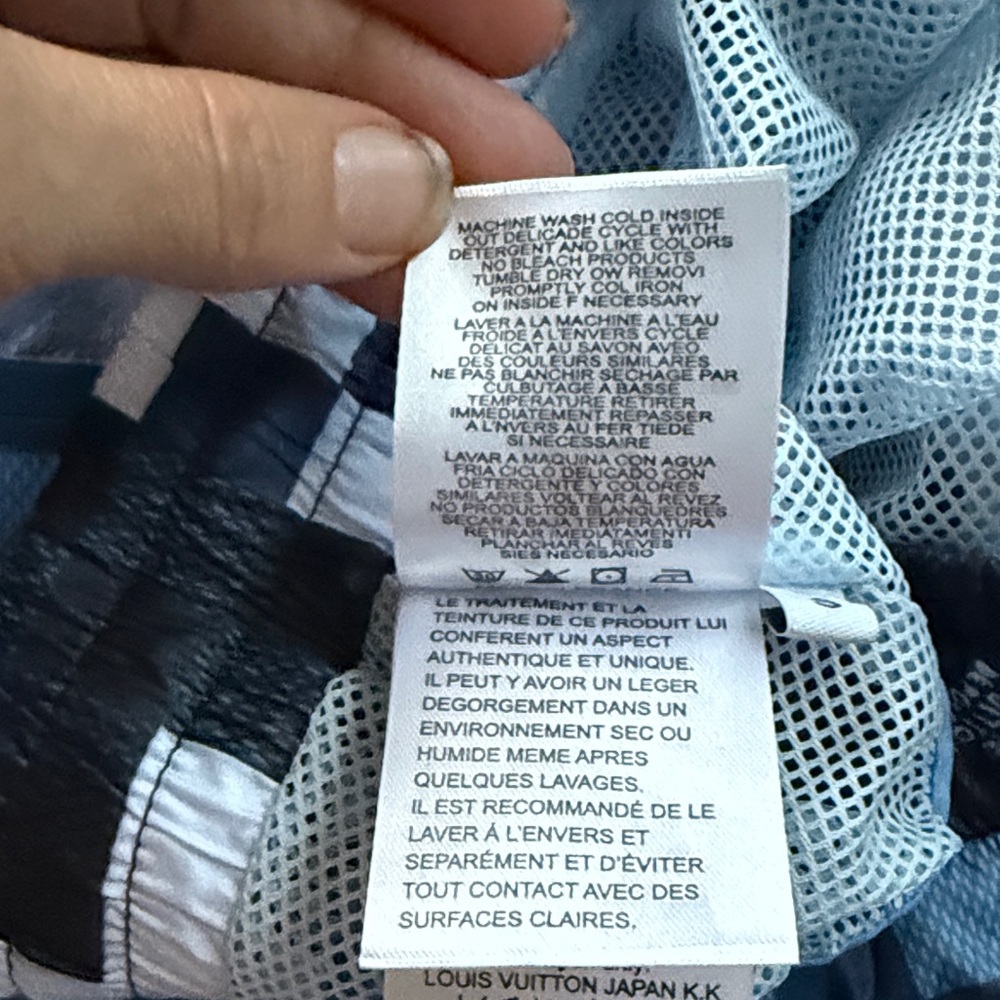 Louis Vuitton Blue Checkered Swim Trunks - Picture 13 of 16